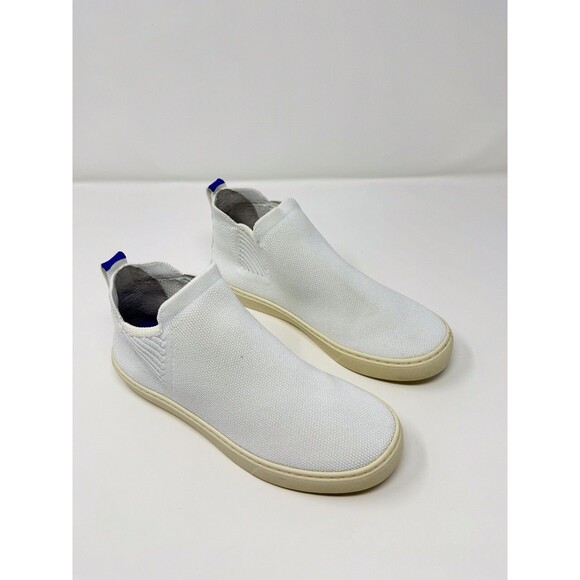 Rothys Womens Boots Bright White Chelsea Pull On Ankle Bootie Casual US 6.5 - Picture 1 of 9